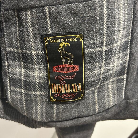 Steinbock Tyrol Austria Mens Wool Coat Flannel Lined Gray US 46 Distressed - Picture 2 of 4